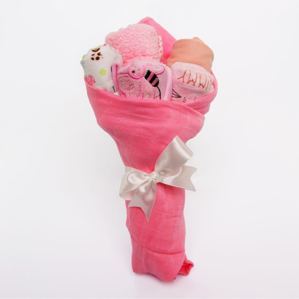 Το “Baby Bouquet” σε χρώμα ροζ είναι το ιδανικό δώρο για το μαιευτήριο 