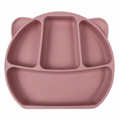Πιάτο "Αρκούδάκι" από Σιλικόνη - Ροζ