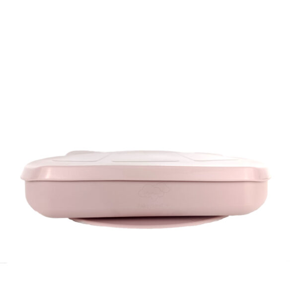 Πιάτο “Αρκούδάκι” με καπάκι από Σιλικόνη – Απαλό Ροζ
