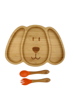 Σετ Φαγητού “Σκυλάκι” από Bamboo – Πορτοκαλί