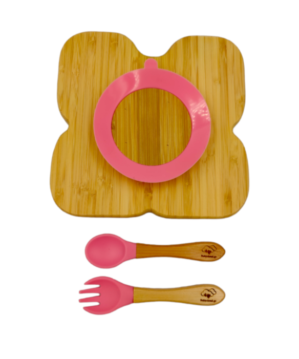 Σετ Φαγητού “Πεταλούδα” από Bamboo – Ροζ