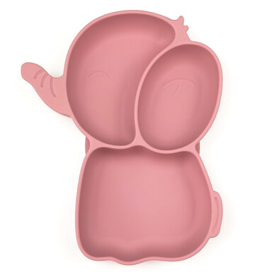 Πιάτο "Ελεφαντάκι" από Σιλικόνη - Ροζ